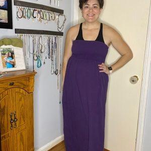 Strapless Purple Dress